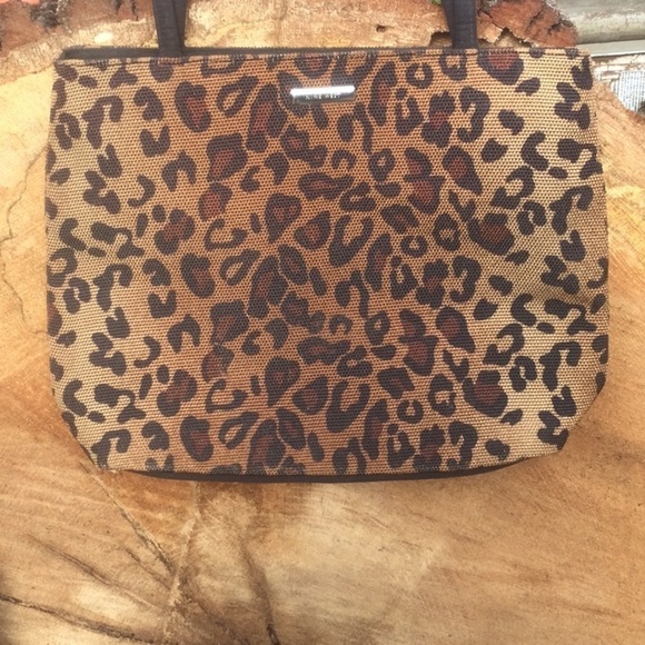 NINE WEST 3 Compartment Animal Print Purse EUC Browns and Black Snap Closure - Picture 13 of 14